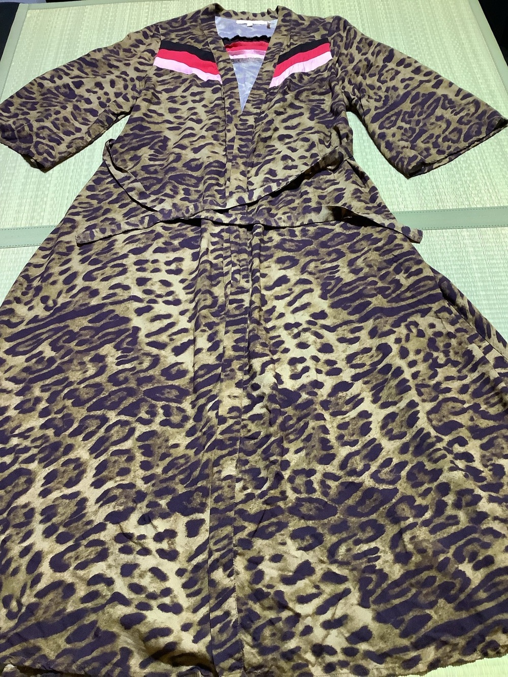 NFC x Free People Cheetah Print Color Block Robe Kimono Duster One Size